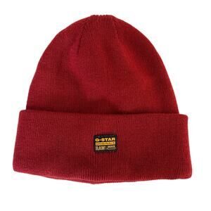 G-Star Raw Mens Effo Long Beanie Hat Red Acrylic - One Size